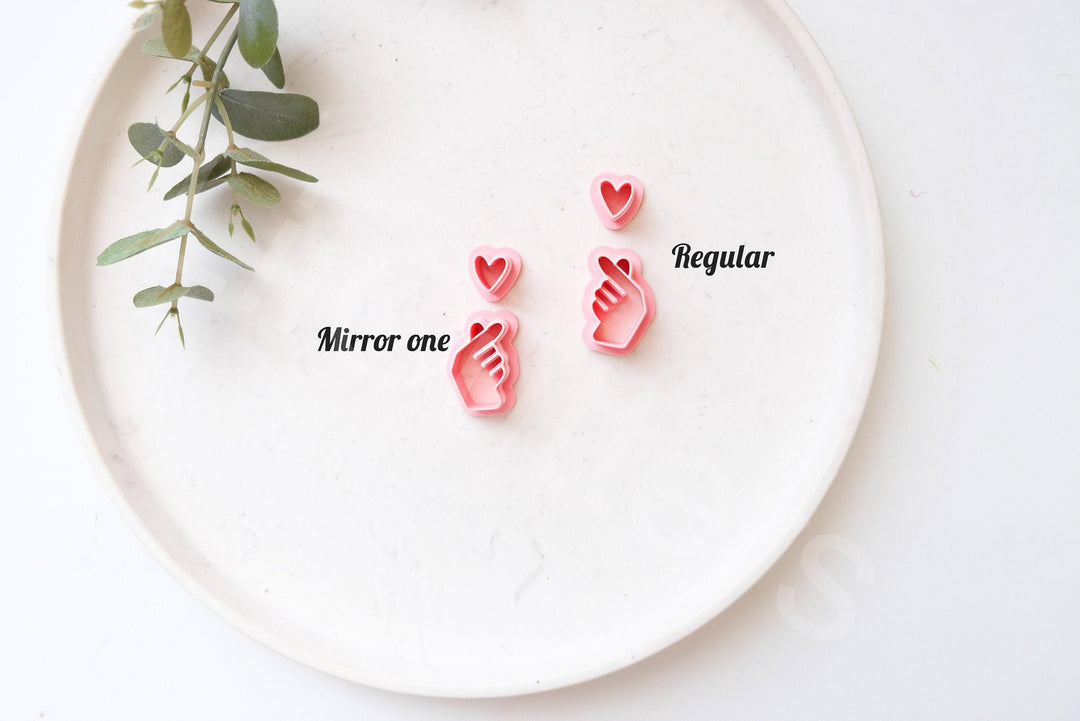 Finger Heart Clay Cutter: Valentine Earring Tool (30-45mm)