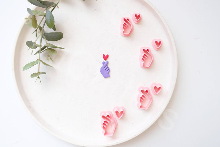 Finger Heart Clay Cutter: Valentine Earring Tool (30-45mm)