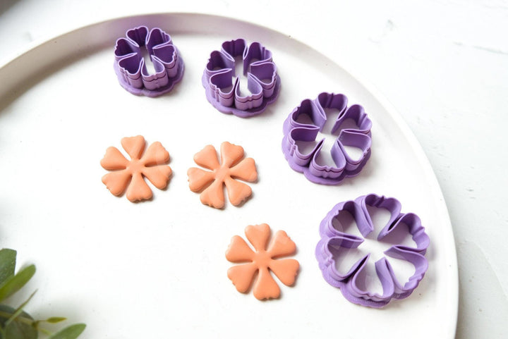 Flower Clay Cutter Set: Geometric Boho Earring Cutters