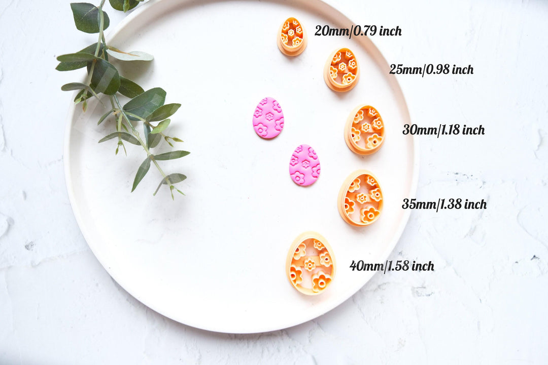 Flower Easter Egg Cutter: Embossed Polymer Clay Earring Mold