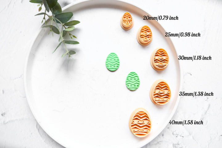 Embossed Easter Egg Polymer Clay Cutter: Geometric Flower Design