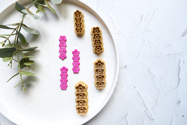 Daisy Flower Hoop Clay Cutter Set: Polymer Clay Earring Cutters