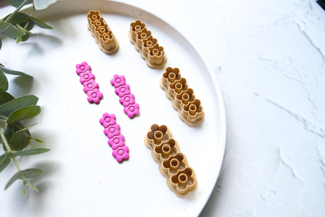 Daisy Flower Hoop Clay Cutter Set: Polymer Clay Earring Cutters