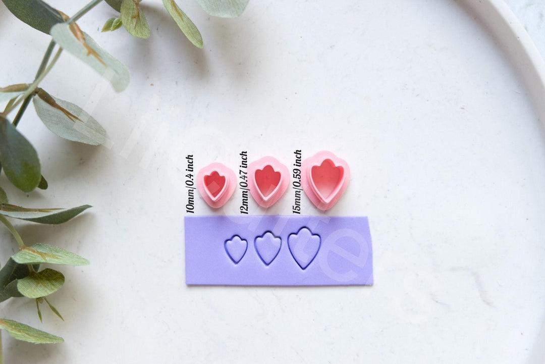 Mini Flower Petal Clay Cutter Set: Mini Polymer Clay Cutters (10-15mm), Leaf Cutter, Flower leaf cutter, Mini flower earring tool
