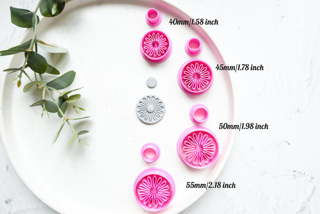 Daisy Flower Polymer Clay Cutter Set (2pc) - 40-55mm
