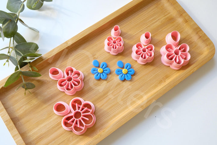 Forget Me Not Flower Clay Cutter Set: Polymer Clay Earrings (2pc)