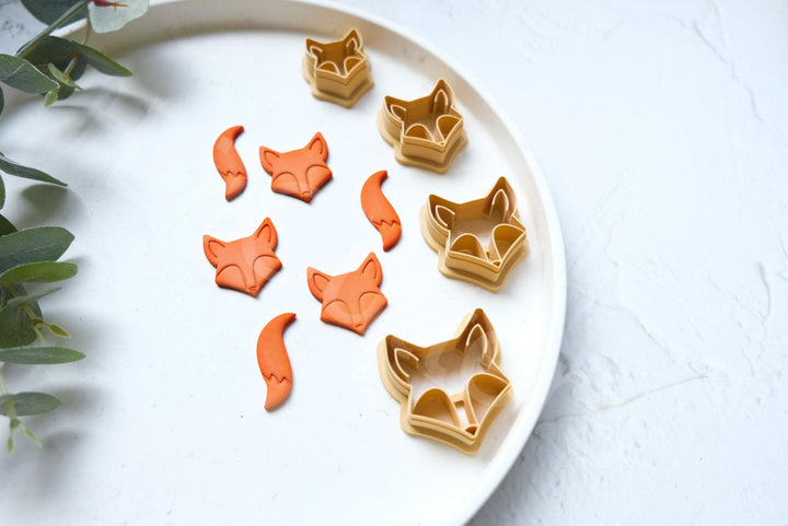 Fox Clay Cutter Set: Head & Tail, Polymer Clay Jewelry Tool