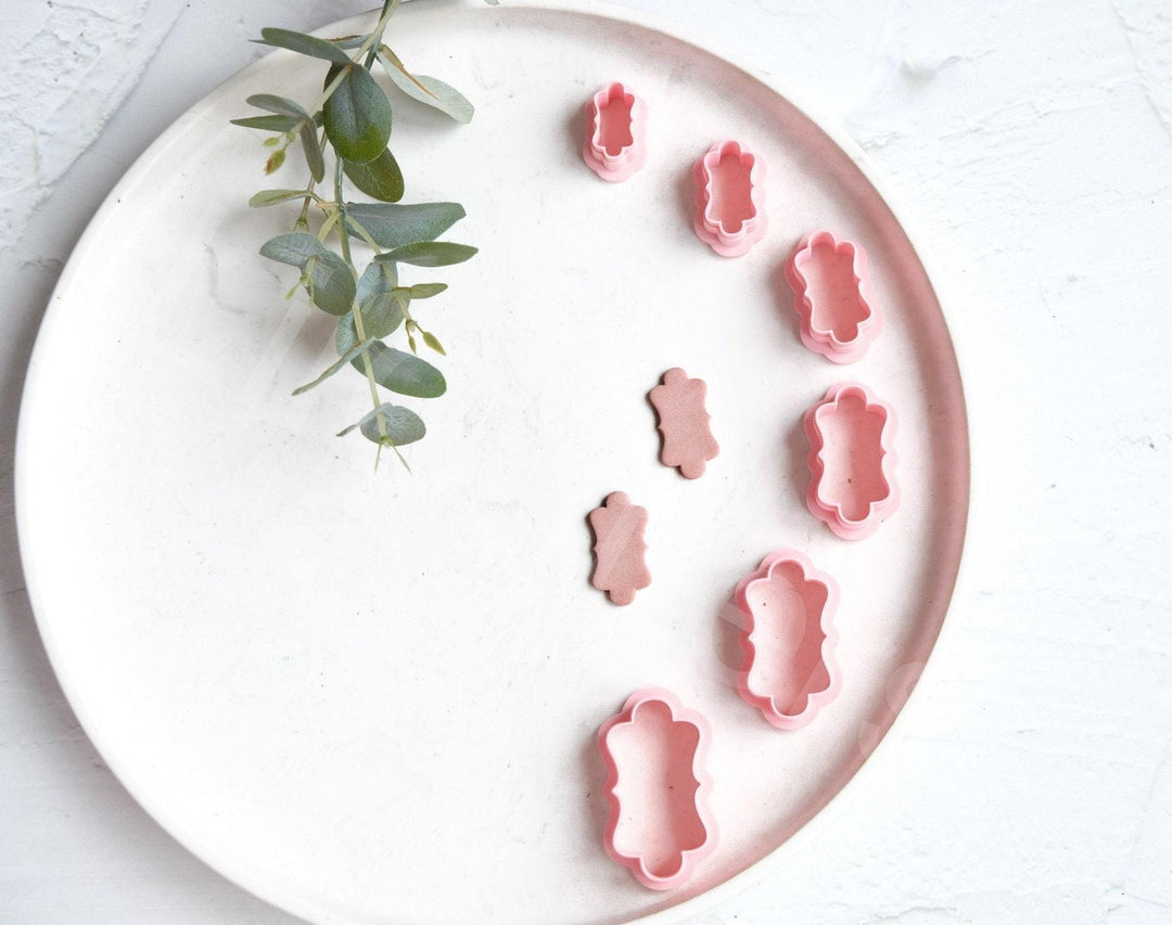 Moroccan Frame Polymer Clay Cutter: Geometric Earring Design