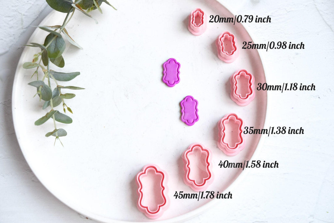 Moroccan Frame Polymer Clay Cutters: Geometric Earring Making, 20-45mm