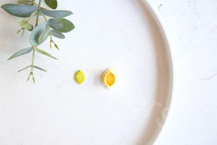 Fruit Stud Earring Clay Cutter Set: Apple, Lemon, Strawberry, Pineapple