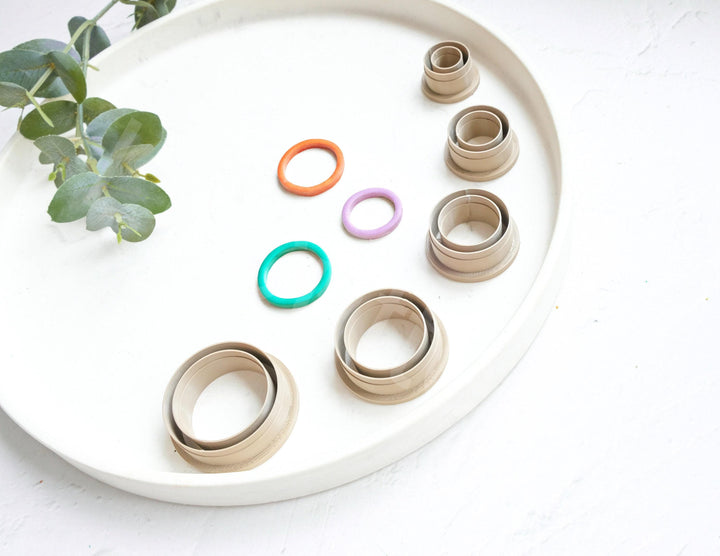 Geometric Circle Polymer Clay Cutter – 20–40mm Round Clay Cutters for Earrings, Hair Clips & Biscuits, 3D Printed Jewelry Making Tools