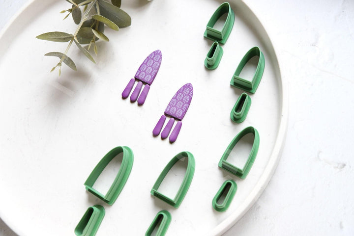 Geometric PLA Clay Cutters (2 pcs) - Art Deco, Organic Shapes