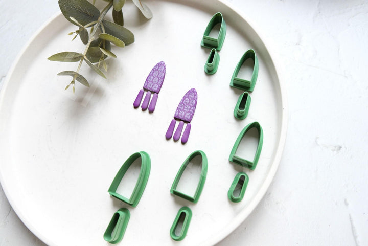 Geometric PLA Clay Cutters (2 pcs) - Art Deco, Organic Shapes