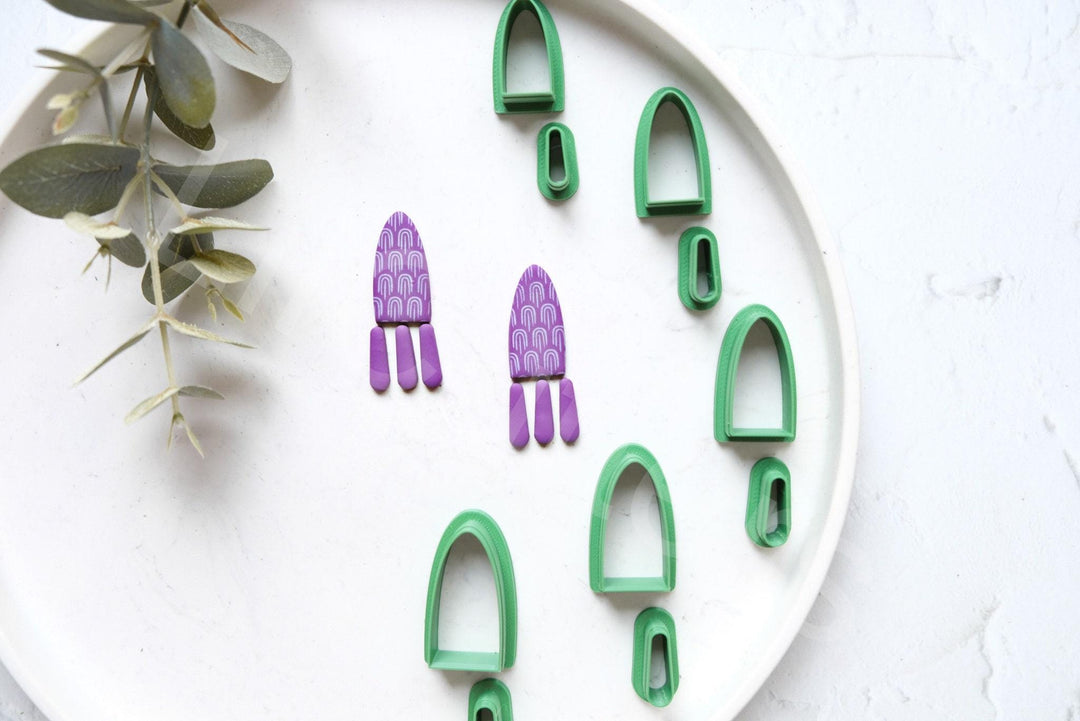 Geometric PLA Clay Cutters (2 pcs) - Art Deco, Organic Shapes