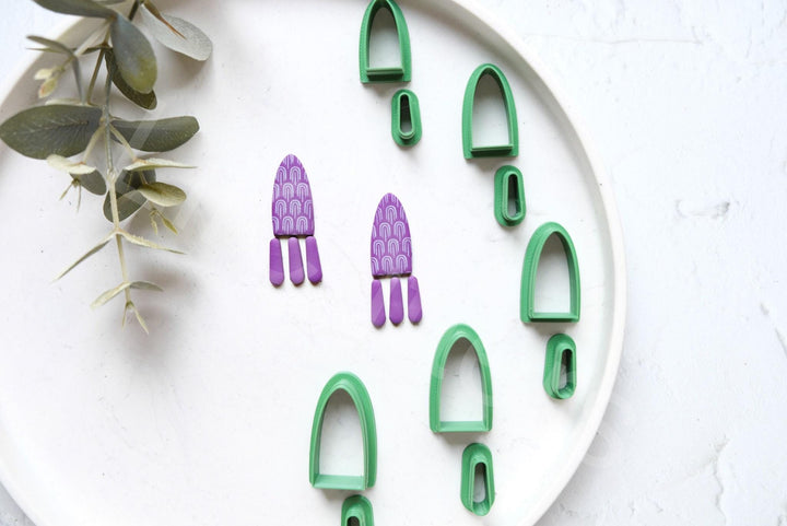 Geometric PLA Clay Cutters (2 pcs) - Art Deco, Organic Shapes