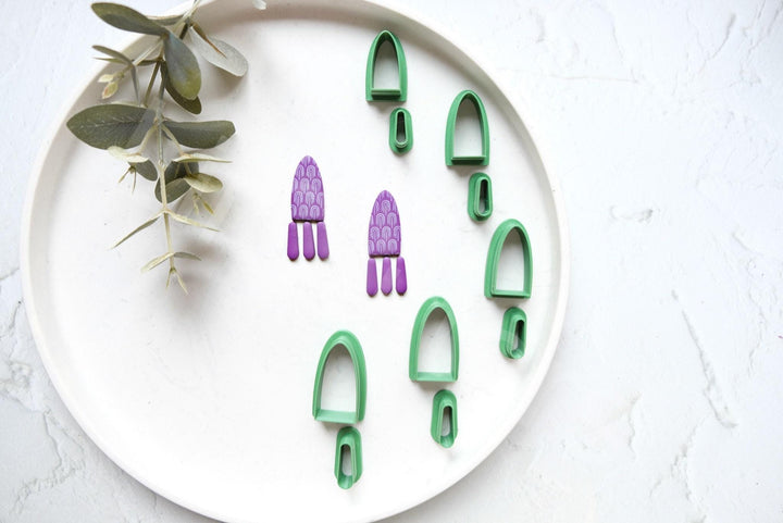 Geometric PLA Clay Cutters (2 pcs) - Art Deco, Organic Shapes