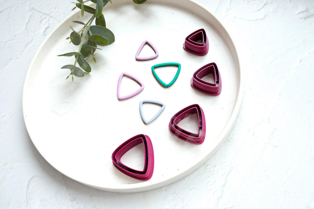 Geometric Triangle Polymer Clay Cutter: Earring & Biscuit DIY (25-40mm)