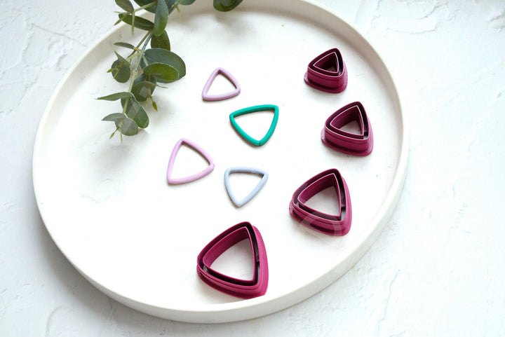 Geometric Triangle Polymer Clay Cutter: Earring & Biscuit DIY (25-40mm)
