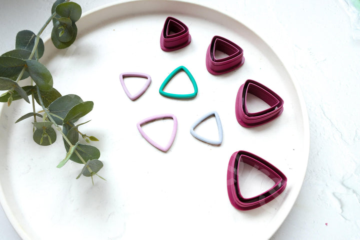 Geometric Triangle Polymer Clay Cutter: Earring & Biscuit DIY (25-40mm)