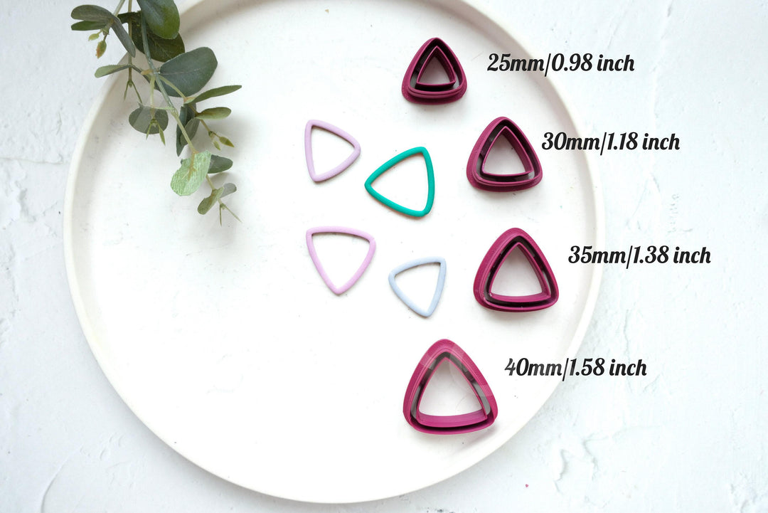 Geometric Triangle Polymer Clay Cutter: Earring & Biscuit DIY (25-40mm)