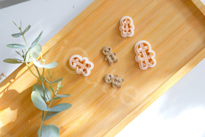 Gingerbread Man Polymer Clay Cutter | Christmas Earring Cutter | Holiday Jewelry Making Tool | Gingerbread Clay Mold for DIY Crafts