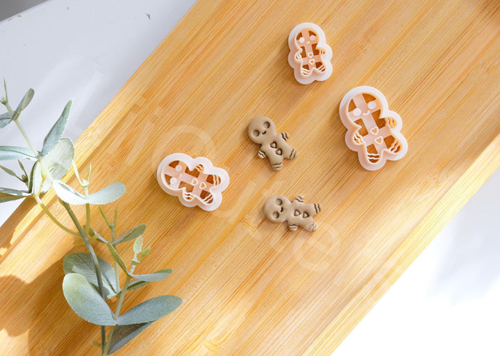 Gingerbread Man Polymer Clay Cutter | Christmas Earring Cutter | Holiday Jewelry Making Tool | Gingerbread Clay Mold for DIY Crafts