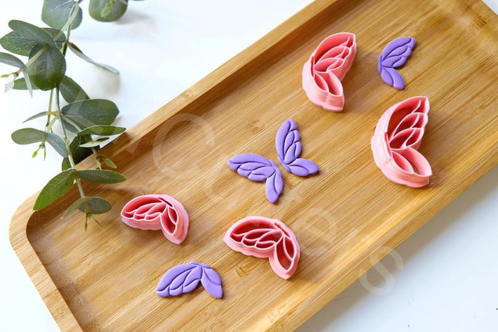 Butterfly Polymer Clay Cutter: Embossed Monarch Wing, Earring DIY (30-45mm)