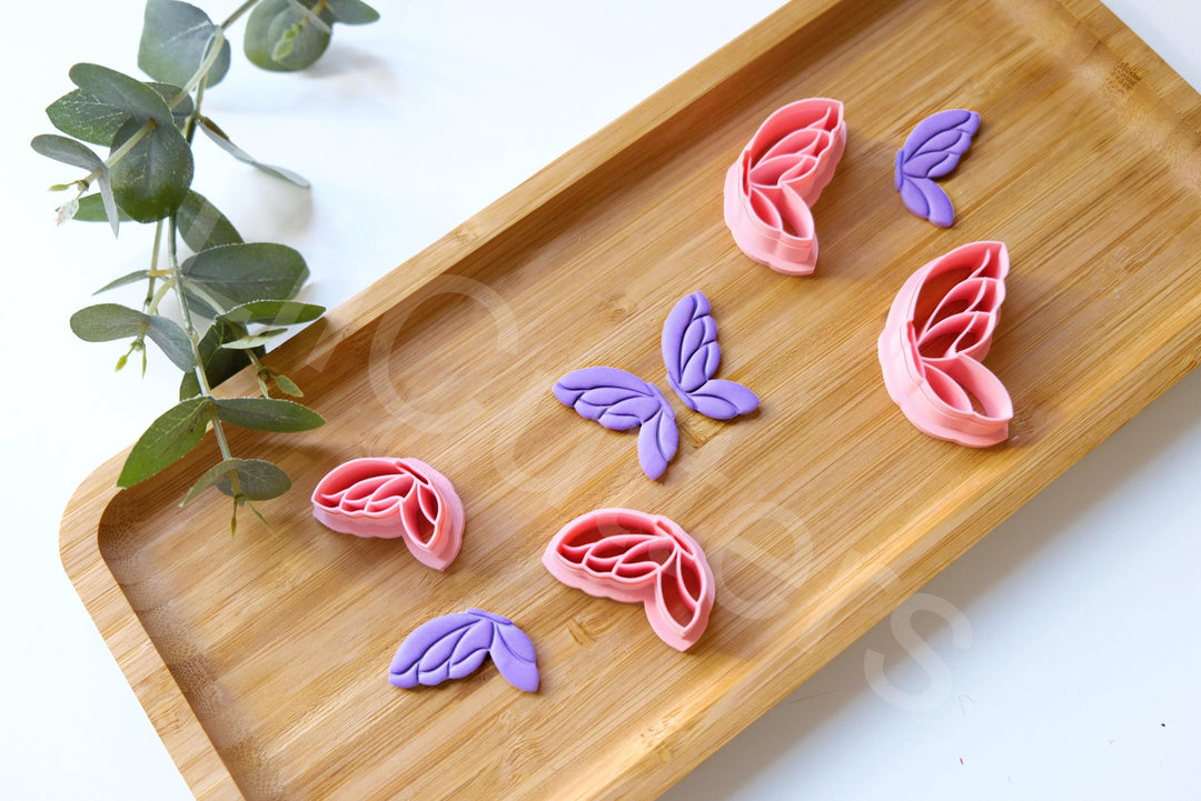 Butterfly Polymer Clay Cutter: Embossed Monarch Wing, Earring DIY (30-45mm)