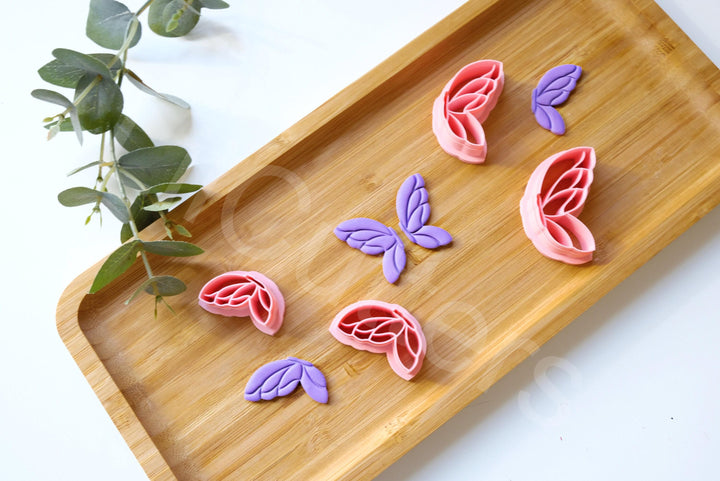 Butterfly Polymer Clay Cutter: Embossed Monarch Wing, Earring DIY (30-45mm)