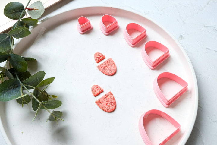 Half Oval Polymer Clay Cutters – Geometric Shapes for Earrings & Hair Clips, Modern DIY Jewelry Mold, Minimalist Polymer Clay Tool