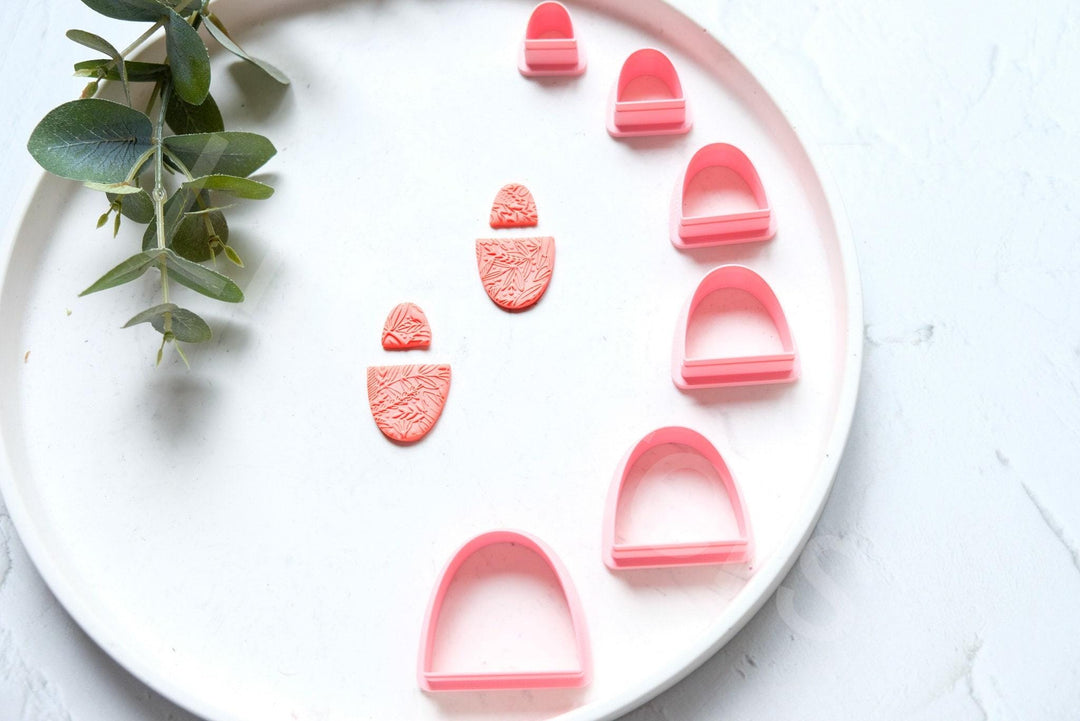 Half Oval Polymer Clay Cutters – Geometric Shapes for Earrings & Hair Clips, Modern DIY Jewelry Mold, Minimalist Polymer Clay Tool