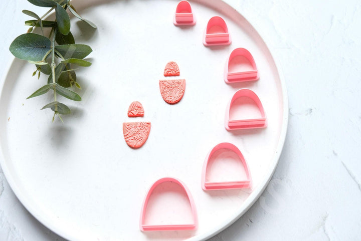 Half Oval Polymer Clay Cutters – Geometric Shapes for Earrings & Hair Clips, Modern DIY Jewelry Mold, Minimalist Polymer Clay Tool