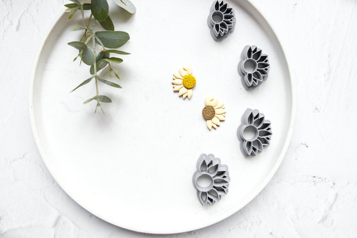 Sunflower Polymer Clay Cutter: Jewelry & Earring Tool (30-45mm)