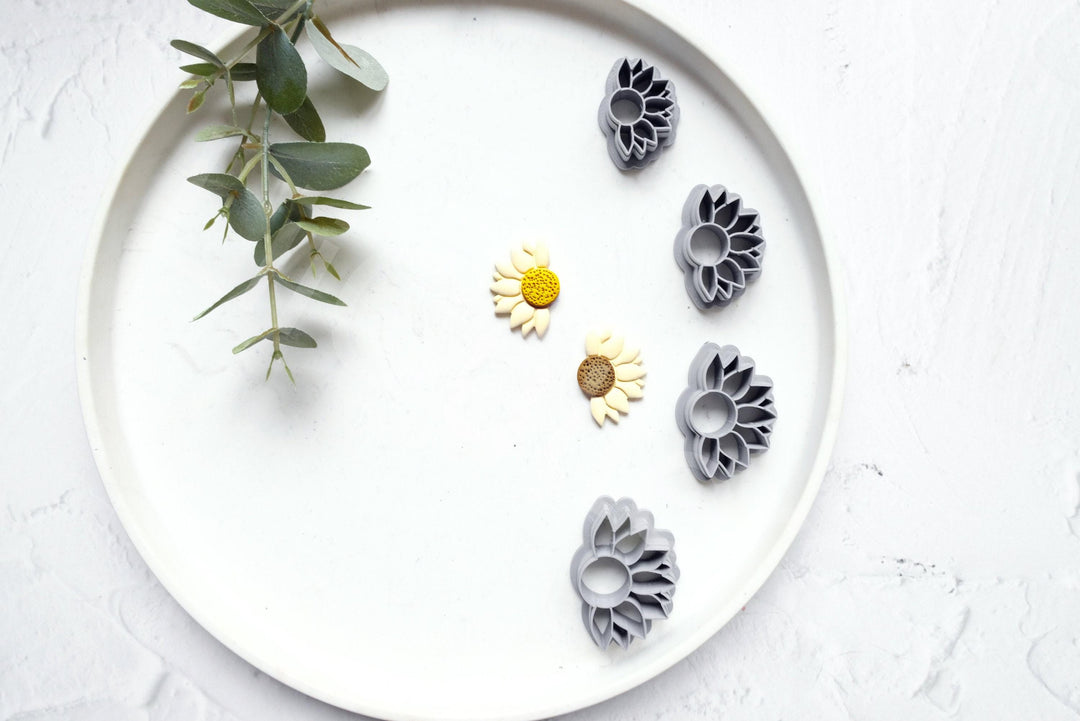 Sunflower Polymer Clay Cutter: Jewelry & Earring Tool (30-45mm)