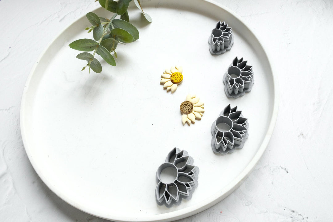 Sunflower Polymer Clay Cutter: Jewelry & Earring Tool (30-45mm)