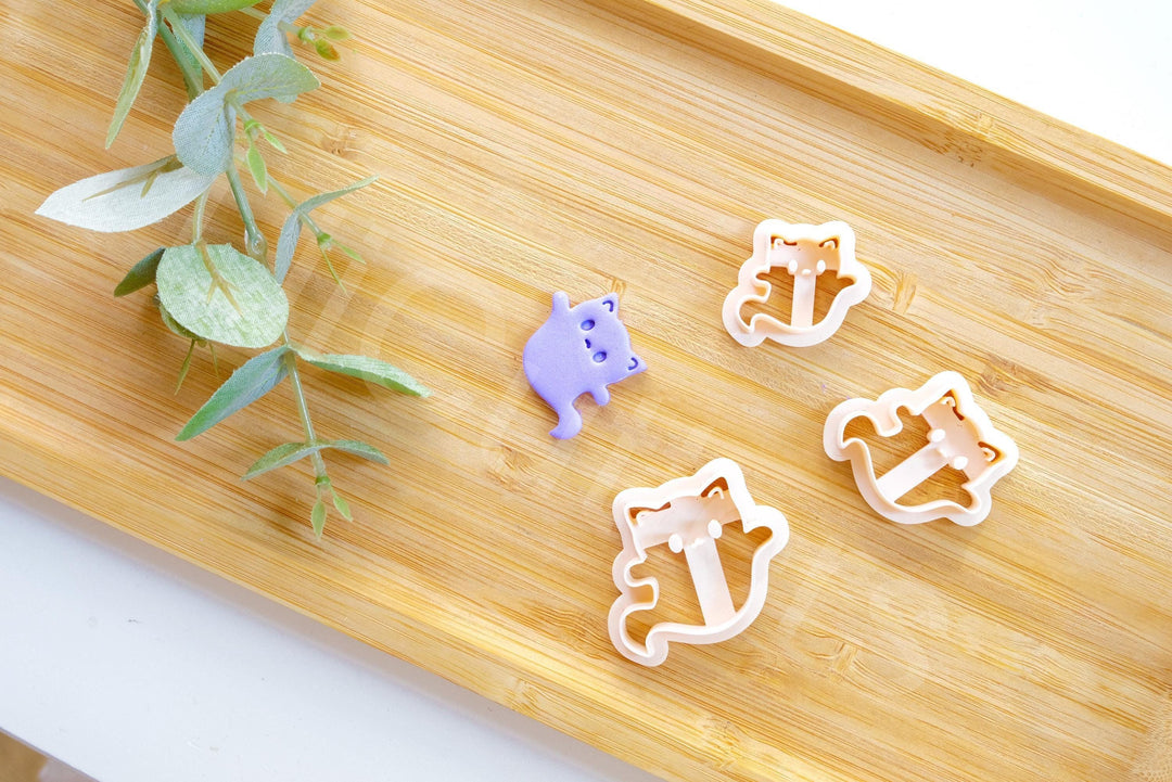 Halloween Cat Ghost Clay Cutter: Polymer Clay Earrings