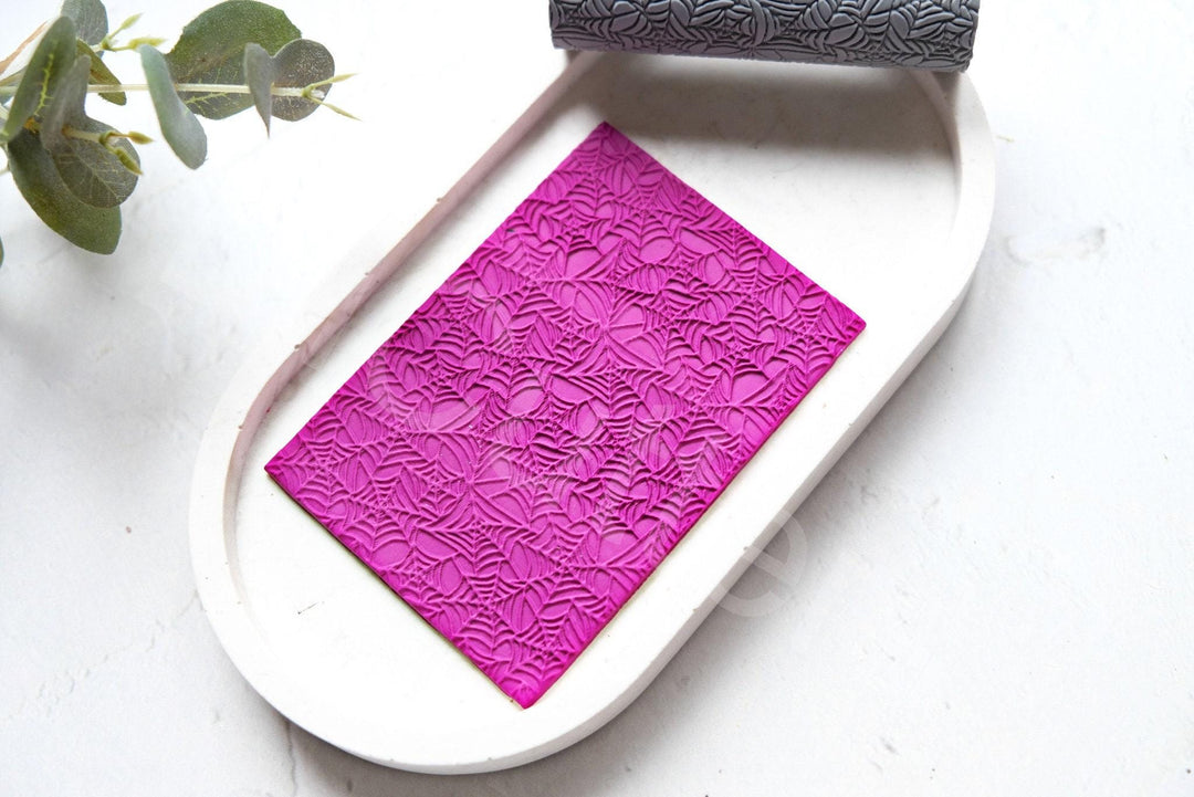 Halloween Spiderweb Clay Roller – Polymer Clay Texture Tool for Earrings, Spooky Fall Craft Mold, DIY Jewelry Accessories