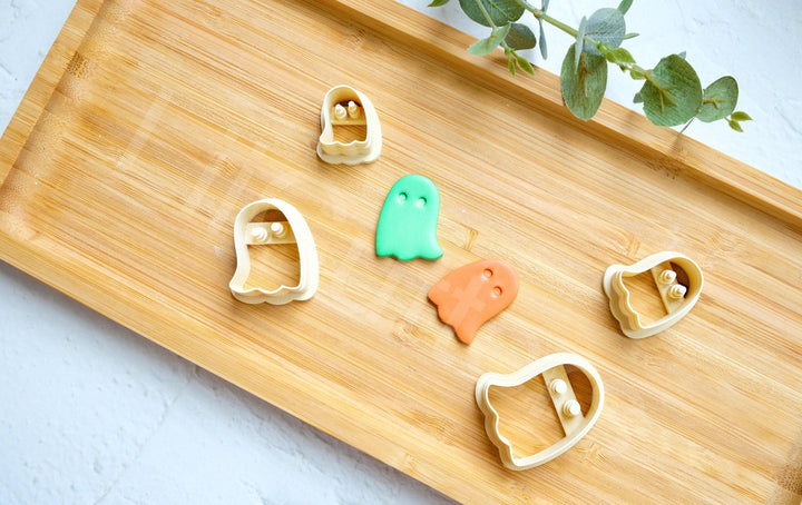 Ghost Clay Cutter Set: Halloween Spooky Earring Cutters (20-35mm)