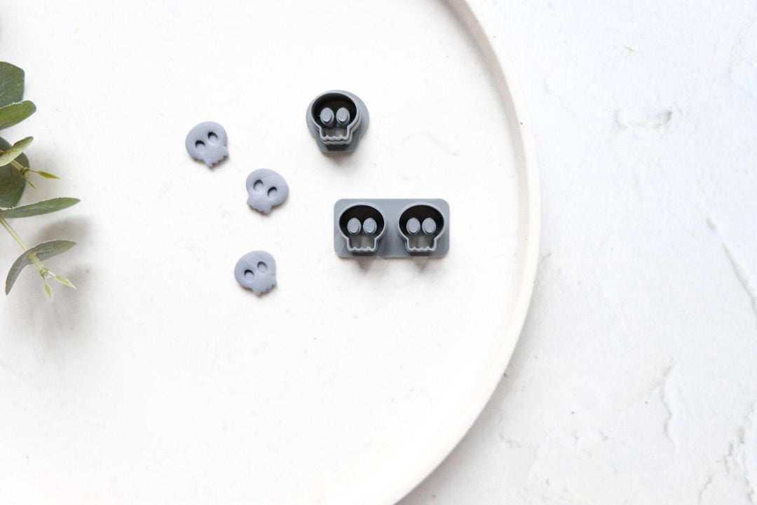 Halloween Polymer Clay Cutters: Pumpkin, Ghost, Skull, Moon, Witch