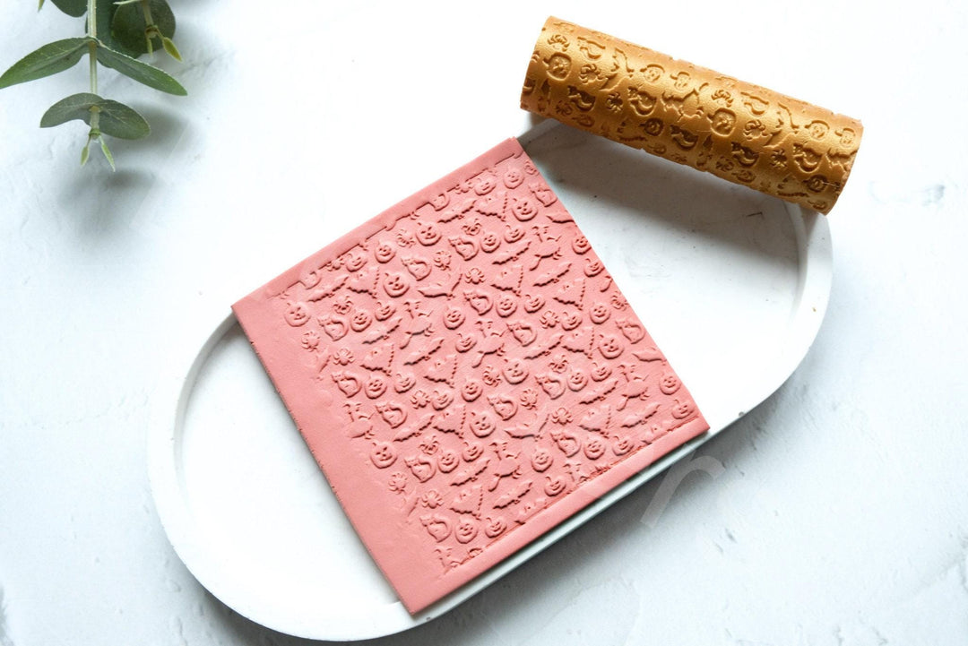 Pumpkin Clay Roller: Halloween Texture, Polymer Clay Tool