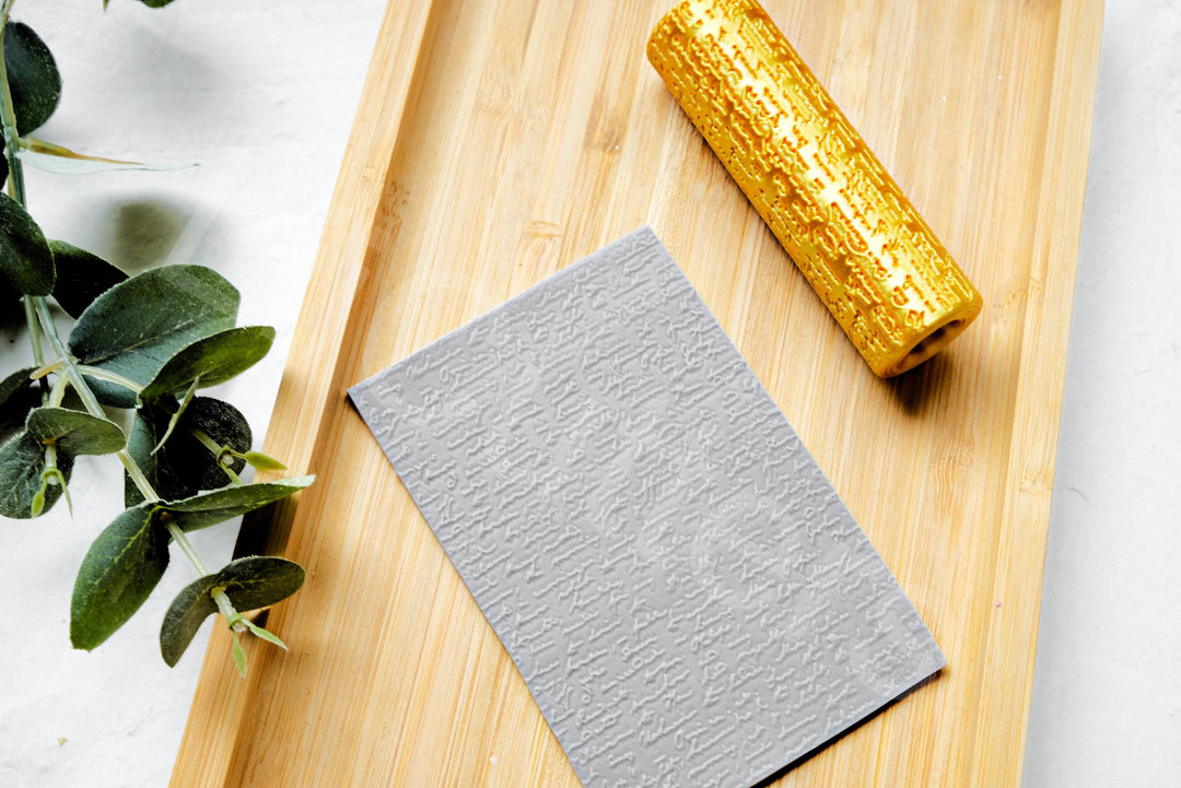 Text Clay Roller: Hand Written Letter, Poem, Flower - Earring Making Tool