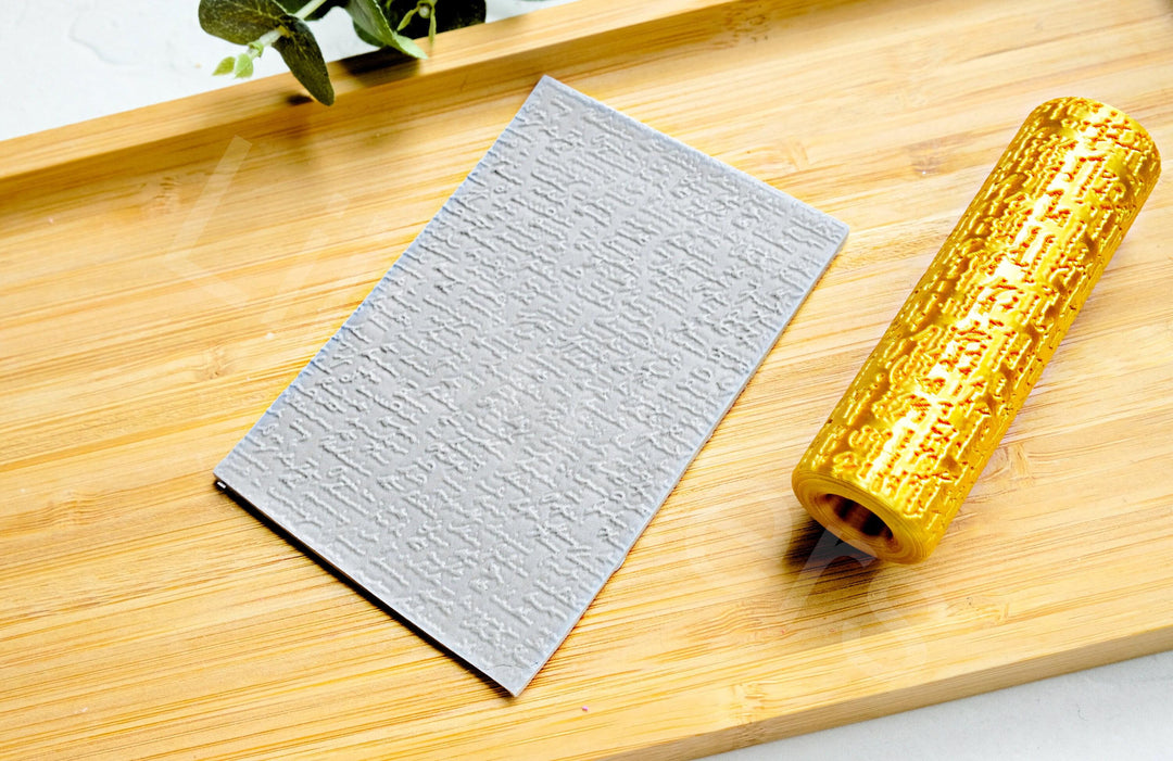 Text Clay Roller: Hand Written Letter, Poem, Flower - Earring Making Tool