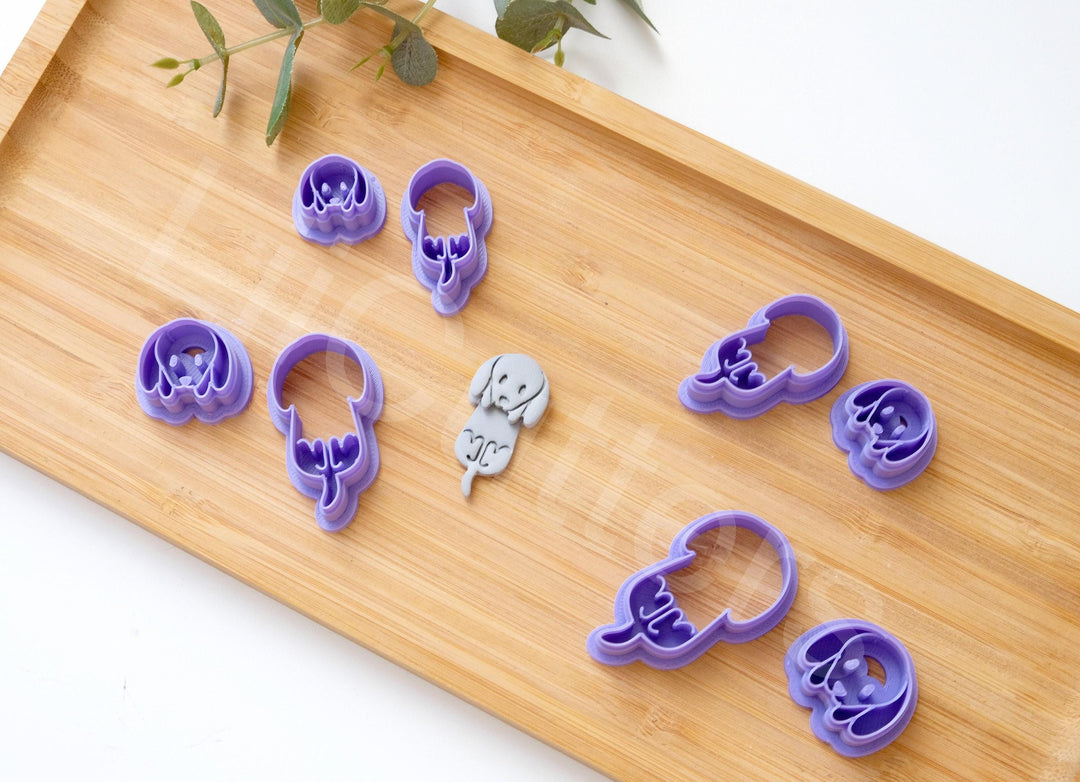Dog Polymer Clay Cutter Set: Animal Cookie Cutter, Earring DIY