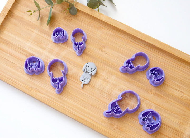 Dog Polymer Clay Cutter Set: Animal Cookie Cutter, Earring DIY