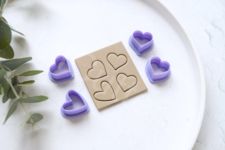 Heart Clay Cutter Set (4pc): Valentine Earring Making Tools, Valentine earring making tool