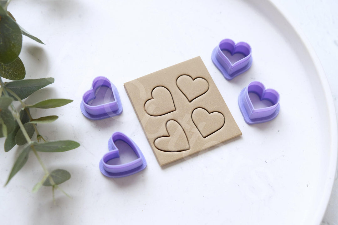 Heart Clay Cutter Set (4pc): Valentine Earring Making Tools, Valentine earring making tool