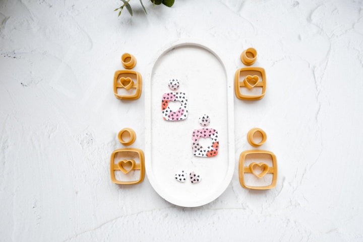 Heart Clay Cutters: Polymer Clay Earring & Cookie Cutter Set
