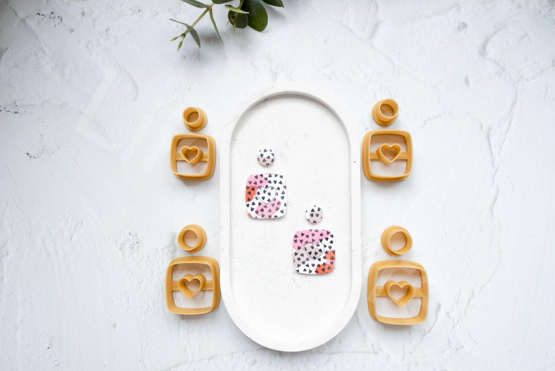 Heart Clay Cutters: Polymer Clay Earring & Cookie Cutter Set