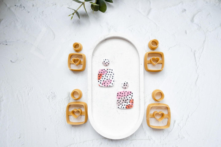 Heart Clay Cutters: Polymer Clay Earring & Cookie Cutter Set