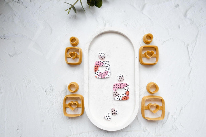 Heart Clay Cutters: Polymer Clay Earring & Cookie Cutter Set